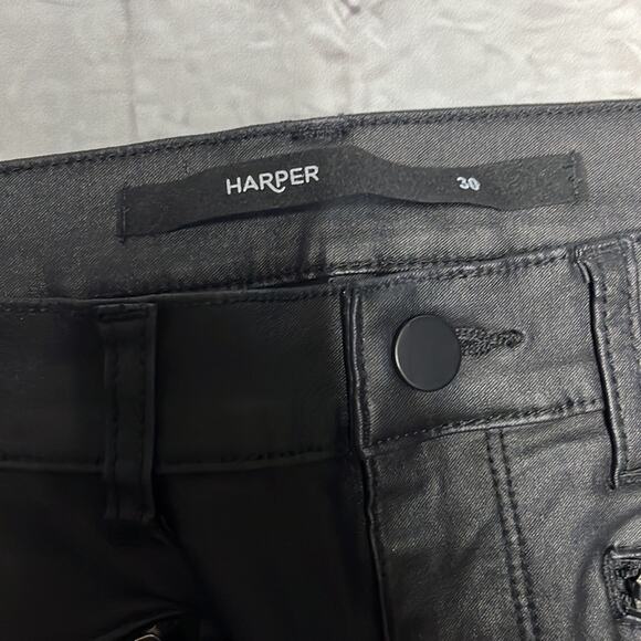 Harper Jeans Faux Leather Pants Zip Moto Zipper 30 - Picture 3 of 4